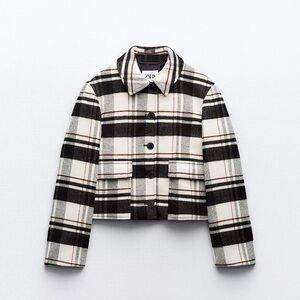 Oversized Zara Jacket in Black/White Plaid